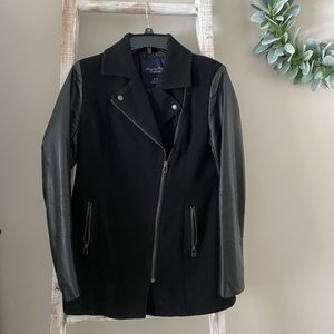 2/$20 Black Velvet/Pleather American Eagle Peacoat